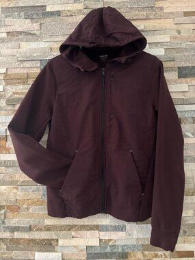 Old Navy Women’s Size S Burgundy Hooded Zip Up Jacket, Very Good Condition